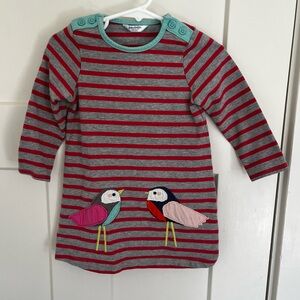 Baby Boden Striped Bird Dress